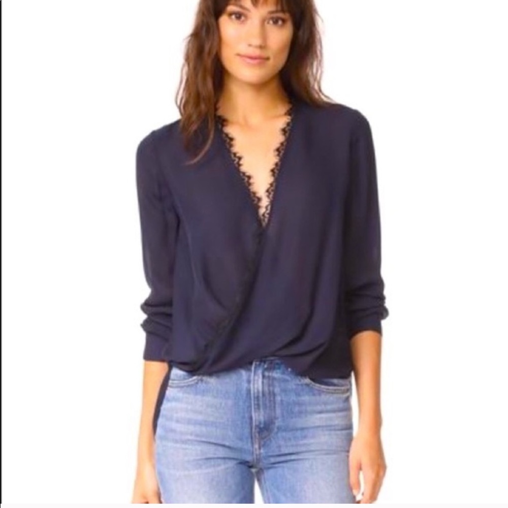 L’Agence Rosario Silk Top in Black (xs)